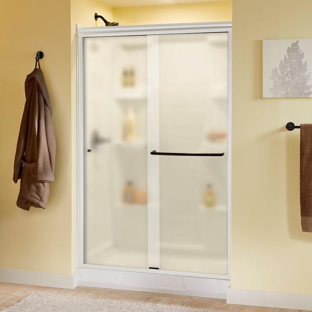 Simplicity 48 in. x 70 in. Semi-Frameless Traditional Sliding Shower Door in Chrome with Clear Glass - Super Arbor
