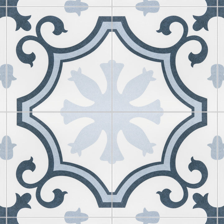 Merola Tile Lacour Artic Encaustic 9-3/4 in. x 9-3/4 in. Porcelain Floor and Wall Tile (11.11 sq. ft. / case)