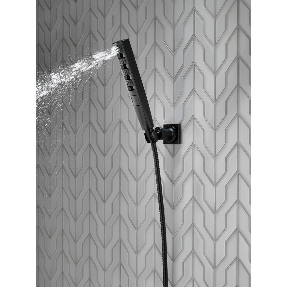 Zura 5-Spray 1.3 in. Single Wall Mount Handheld H2Okinetic Shower Head in Matte Black - Super Arbor