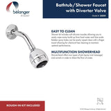 Belanger 3-Handle 2-Spray Tub and Shower Faucet in Polished Chrome (Valve Included) - Super Arbor