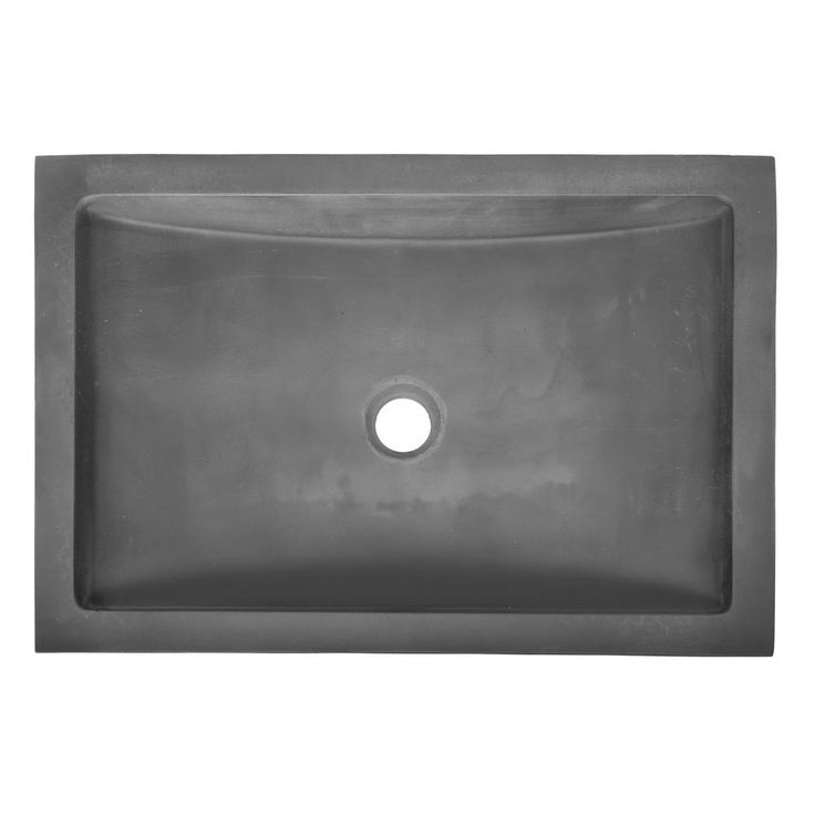 Eden Bath 22 in. Shallow Wave Concrete Rectangular Vessel Sink in Charcoal