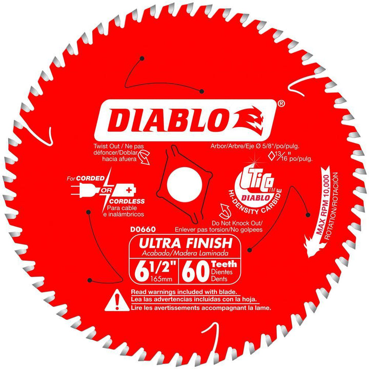 6-1/2 x 60T Ultra Finish Saw Blade - Super Arbor