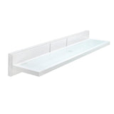 Maine 4.92 in. L x 3.15 in. H x 23.62 in. W Wall-Mounted Opaque Glass Bathroom Shelf in White - Super Arbor
