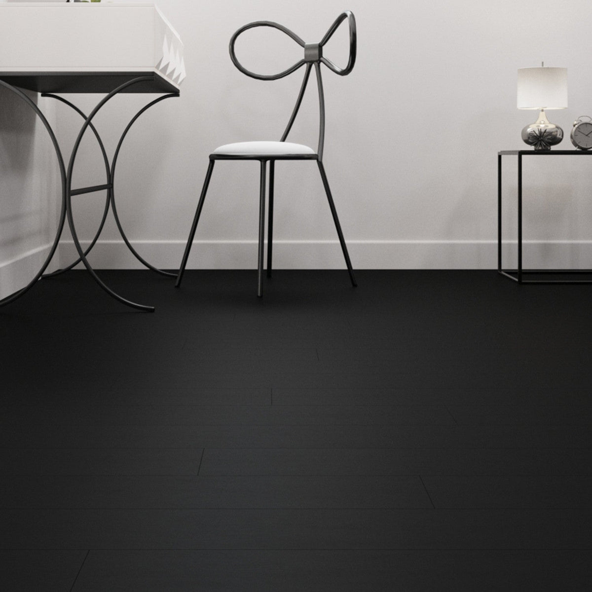 Lucida USA (Sample) MaxCore ULTRA Piano Black Vinyl Plank, 7.31 in x 48 in