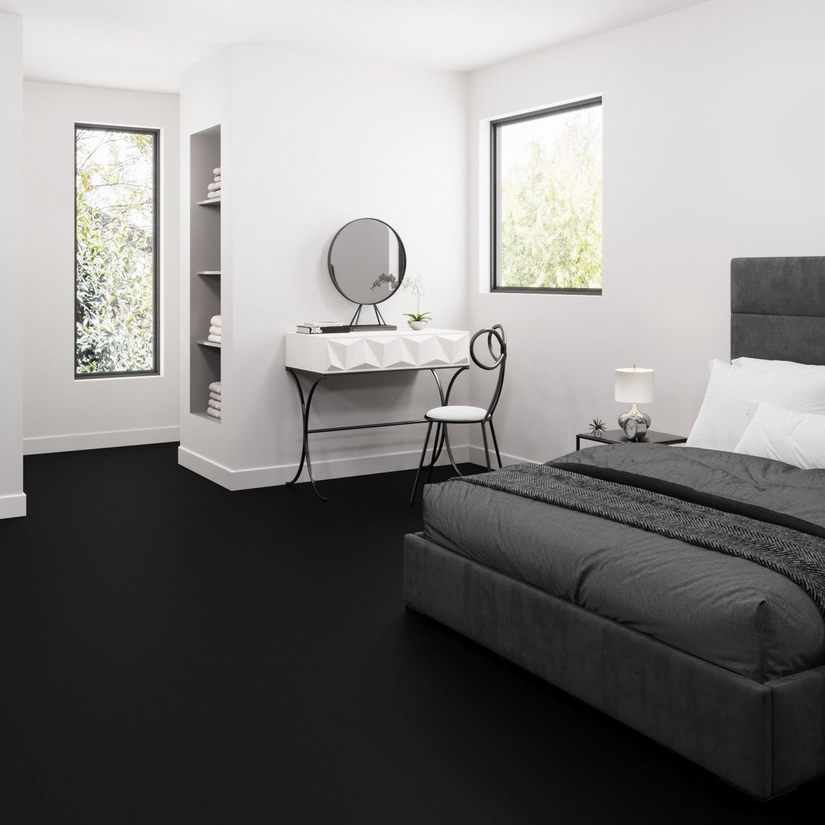 Lucida USA (Sample) MaxCore ULTRA Piano Black Vinyl Plank, 7.31 in x 48 in