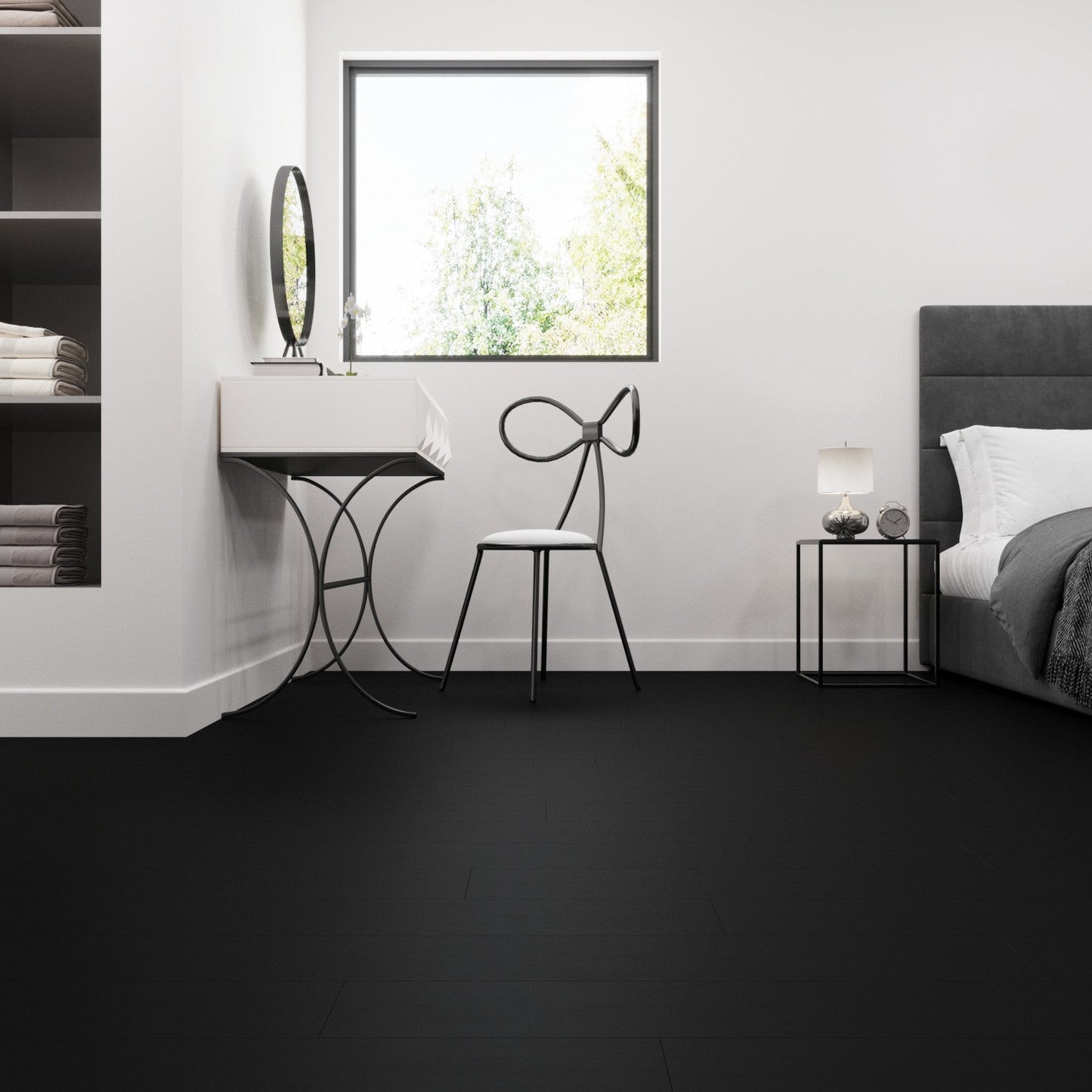 Lucida USA MaxCore Piano Black 7-3/32-in Wide x 5-1/2-mm Thick Waterproof Interlocking Luxury Vinyl Plank Flooring (24.5-sq ft)