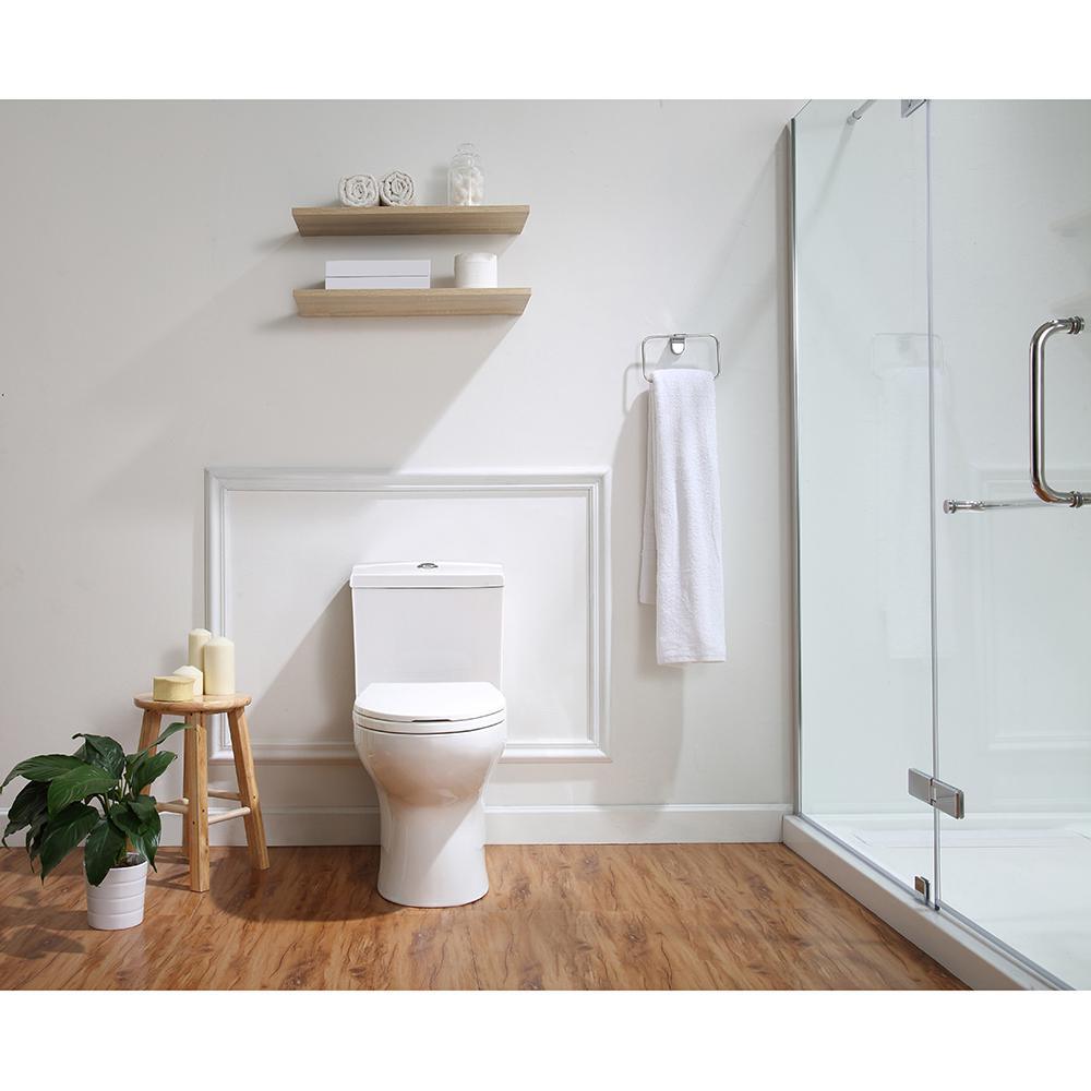 Beck 2-Piece 1/1.6 GPF Dual Flush Elongated Toilet in White, Seat Included - Super Arbor