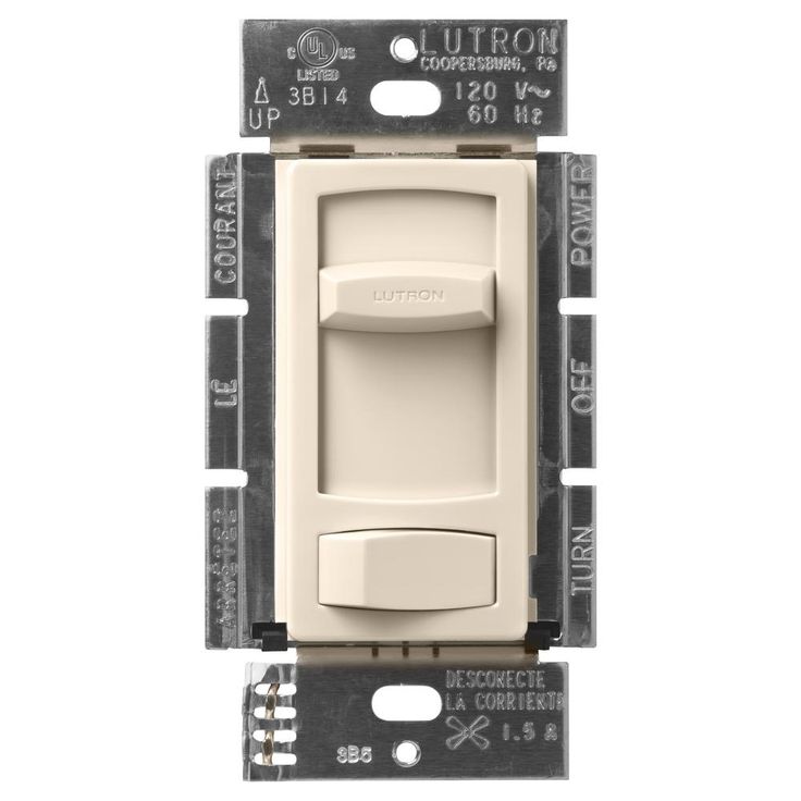 Lutron Skylark Contour 1.5 Amp Single-Pole/3-Way Quiet 3-Speed Slide-to-Off Fan Control - Light Almond