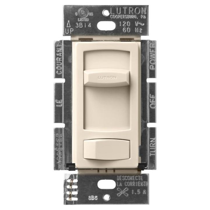 Lutron Skylark Contour 1.5 Amp Single-Pole/3-Way Quiet 3-Speed Slide-to-Off Fan Control - Light Almond