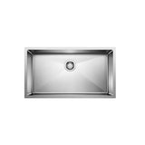 QUATRUS R15 Undermount Stainless Steel 32 in Single Bowl Kitchen Sink