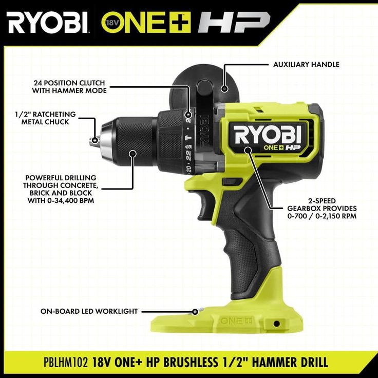 18-Volt ONE+ Lithium-Ion Cordless Brushless 1/2 in. Hammer Drill/Driver Kit with 4.0Ah LITHIUM+ Battery, Charger and Bag