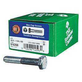 Hillman M10-1.50 x 60 mm Heat-Treated Steel Hex Head Cap Screws, Grade 8.8, Box of 25