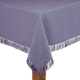 Homespun Fringed 60 in. x 102 in. Red 100% Cotton Tablecloth