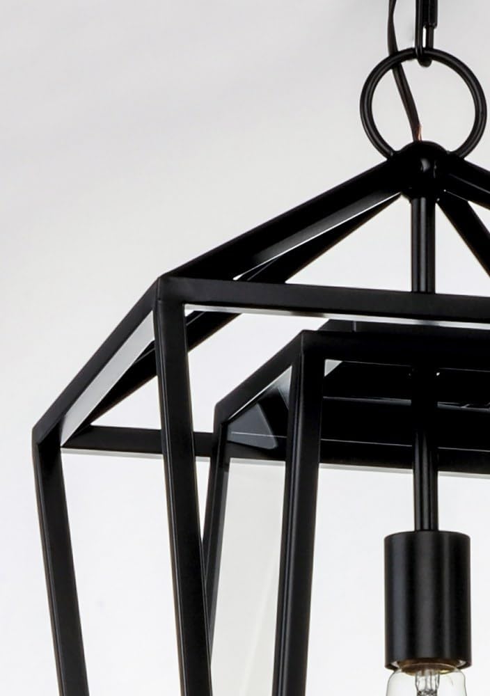 Maxim 3178 Artisan 21" Tall Outdoor Pendant, Black, Clear Glass