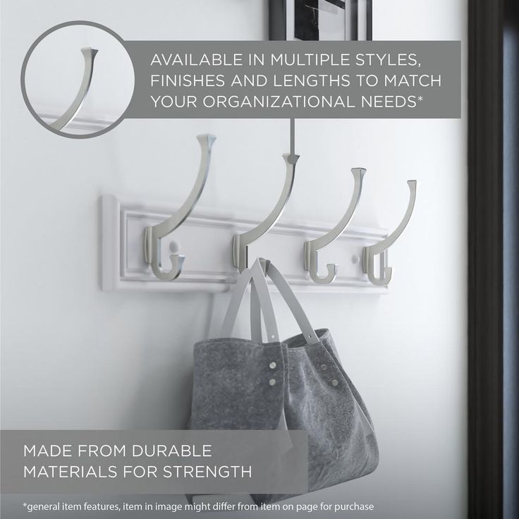 Classic Arch 28 in. White and Satin Nickel Trayed Hook Rack