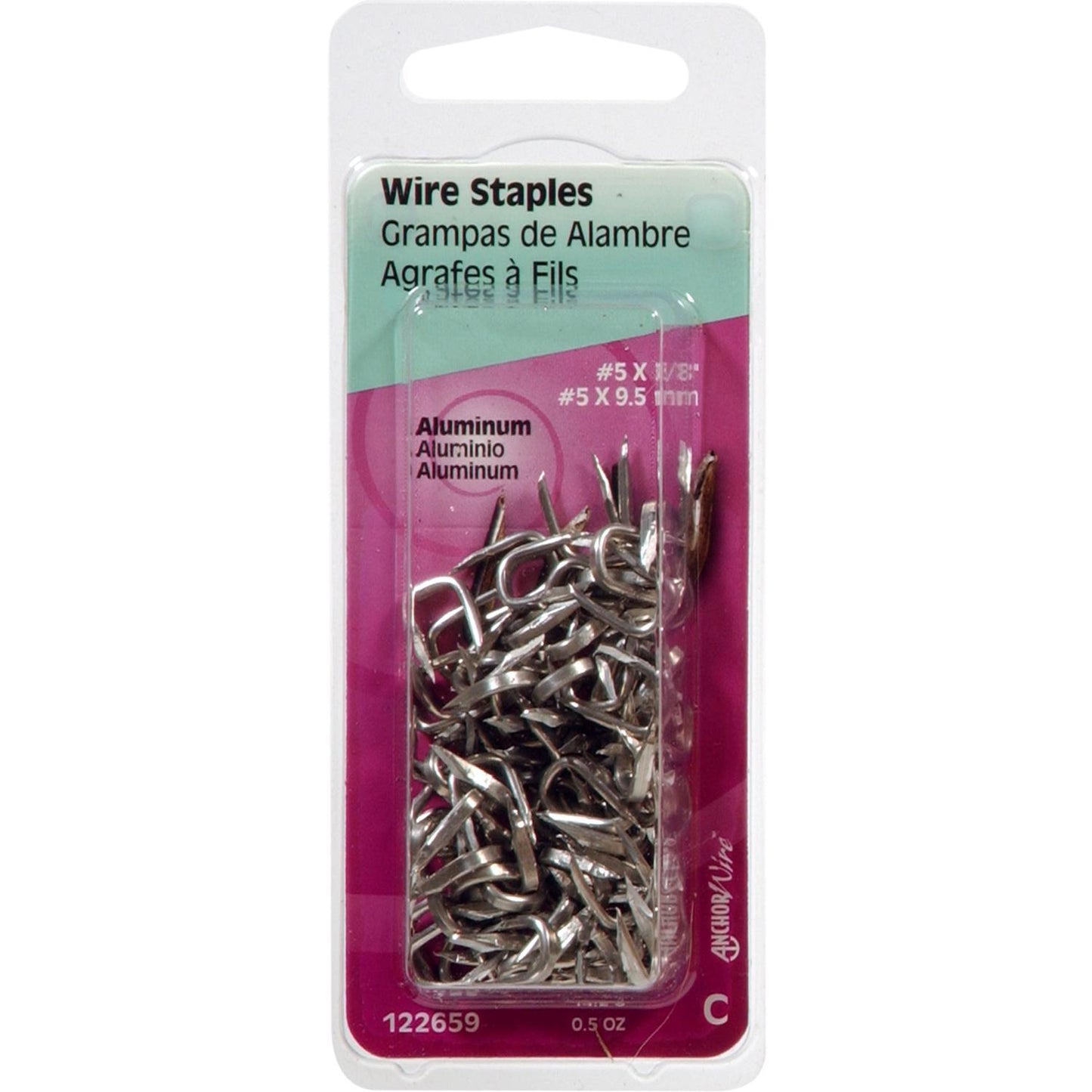 Hillman Anchor Wire No. 5 x 3/8 in. Aluminum Double-Point Wire Staples (1 Pack)