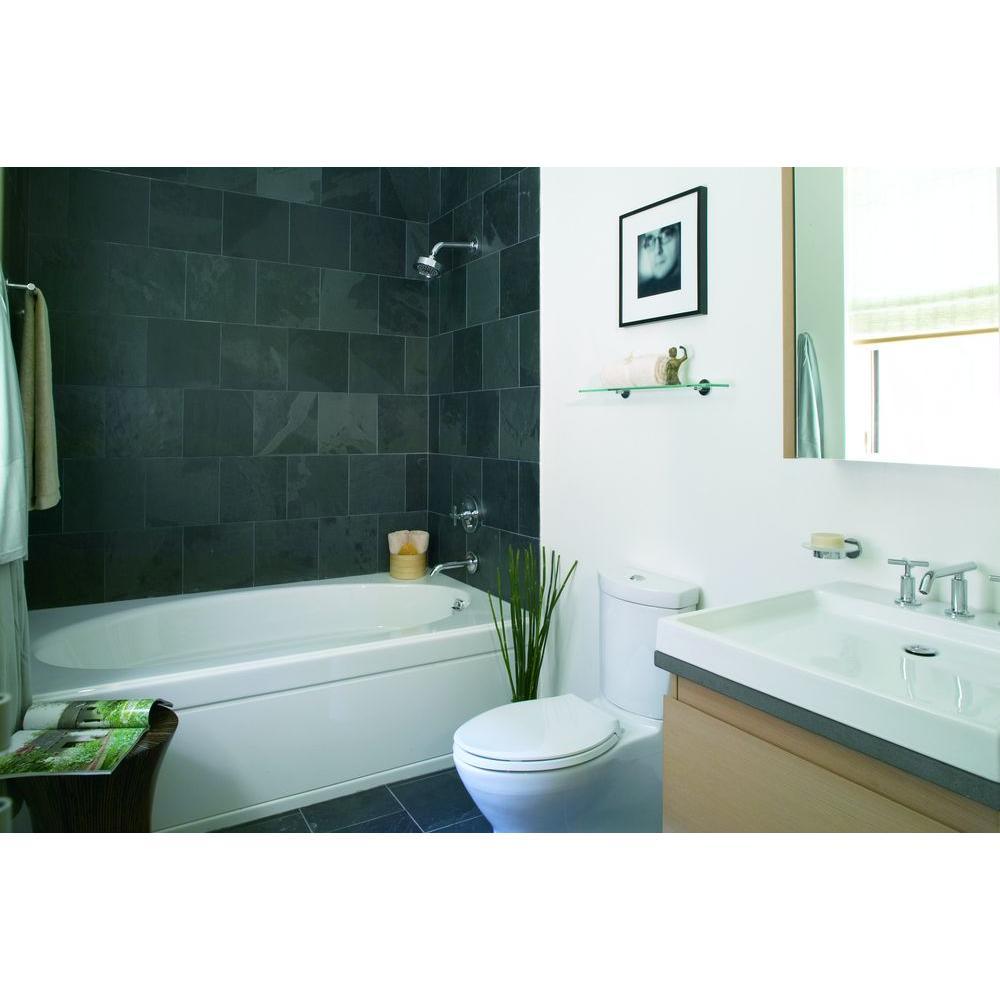 Windward 6 ft. Right-Hand Drain with Tile Flange and Farmhouse Rectangular Alcove Bathtub in White - Super Arbor