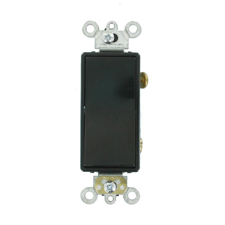 15 Amp Decora Plus Commercial Grade 3-Way Rocker Switch, Black - Super Arbor