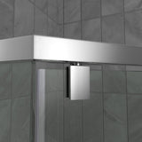 Prism 34.125 in. x 34.125 in. x 72 in. Semi-Frameless Neo-Angle Pivot Shower Enclosure in Brushed Nickel - Super Arbor