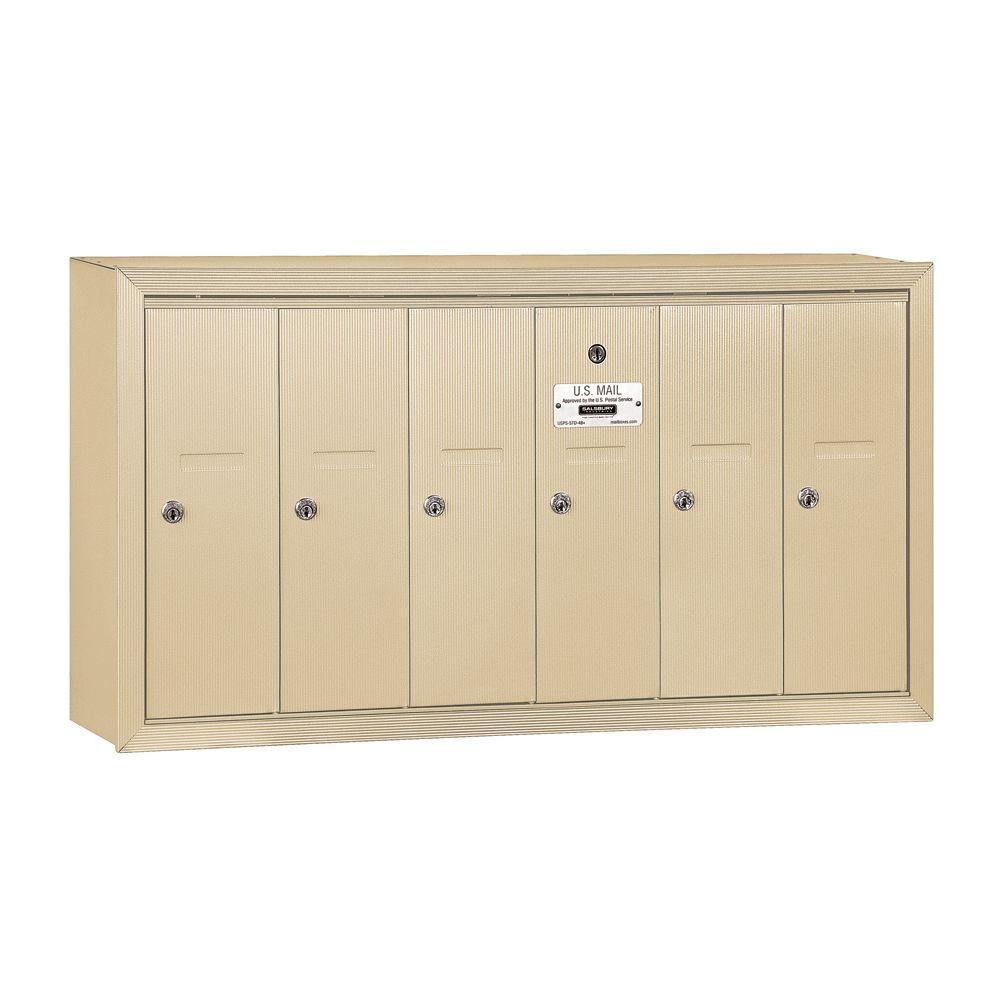 3500 Series Bronze Surface-Mounted Private Vertical Mailbox with 6 Doors - Super Arbor