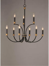 Maxim Lighting Charlton 9-Light Brass Chandelier, Black/Antique Brass, 30 in.