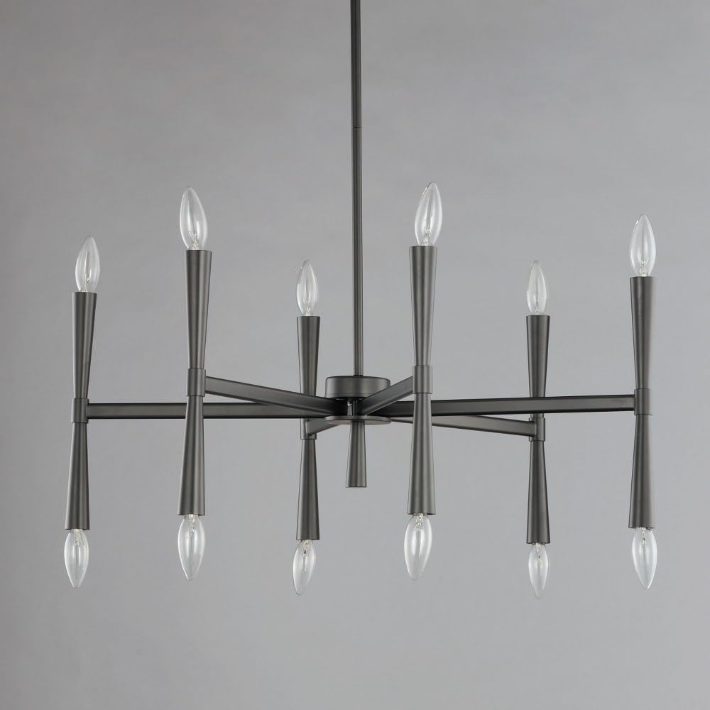 Maxim Lighting Rome 12-Light Satin Nickel Chandelier, 29.25 in.