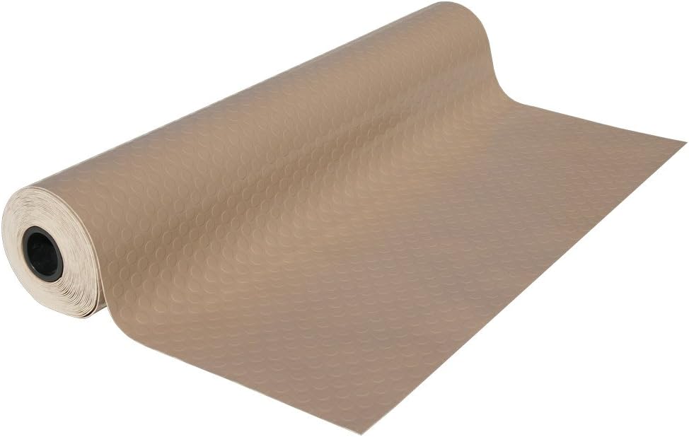 Rubber-Cal "Coin-Grip Metallic" 4 ft. x 25 ft. Beige Commercial PVC Flooring