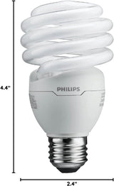Philips 100-Watt Equivalent T2 Twister CFL Light Bulb, Daylight Deluxe, 4-Pack (23W, E26, 6500K)
