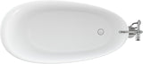 Johanna 59 in. x 30 in. Acrylic Flatbottom Freestanding Soaking Bathtub in White
