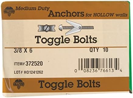 Hillman Fas-N-Tite 3/8 in. Dia. x 6 in. L Round Steel Toggle Bolts, 10-Pack