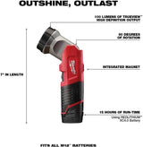 Milwaukee M12 12V Lithium-Ion Cordless Drill/Driver, Impact Driver, 3/8 in. Ratchet, HACKZALL Recip Saw & Worklight Combo Kit (5-Tool)