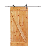 30 in. x 84 in. Z-Bar Wood Sliding Barn Door with Sliding Door Hardware Kit - Super Arbor