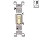 15 Amp Single Pole Switch, Ivory (10-Pack) - Super Arbor