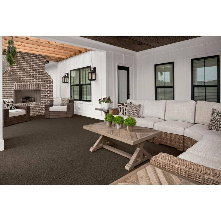 TrafficMaster Toulon 12 ft. Wide x Cut to Length Indoor/Outdoor Cobblestone Artificial Grass