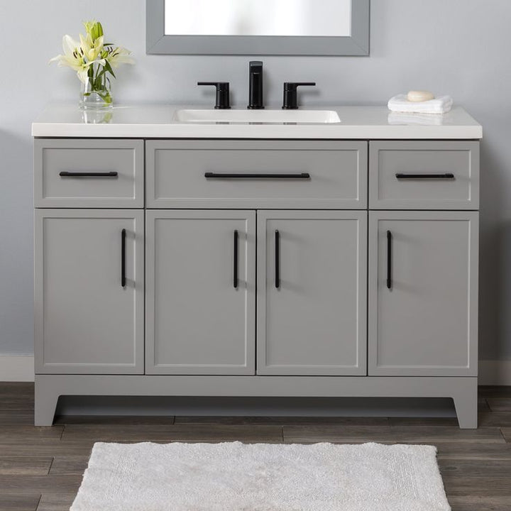 Style Selections Potter 48-in Gray Single Sink Bathroom Vanity with White Cultured Marble Top