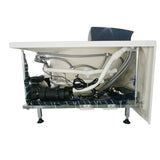 59 in. Acrylic Right Drain Corner Apron Front Whirlpool Bathtub in White - Super Arbor