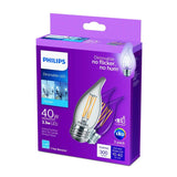 Philips 40-Watt Equivalent B11 Dimmable Edison LED Candle Light Bulb Glass Bent Tip Medium Base Daylight (5000K) (6-Pack)