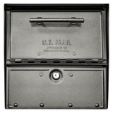 Oasis Eclipse Pewter Locking Parcel Mailbox with Red Flag - Super Arbor