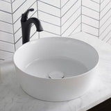 Viva 15-3/4 in. Round Porcelain Ceramic Vessel Sink in White - Super Arbor