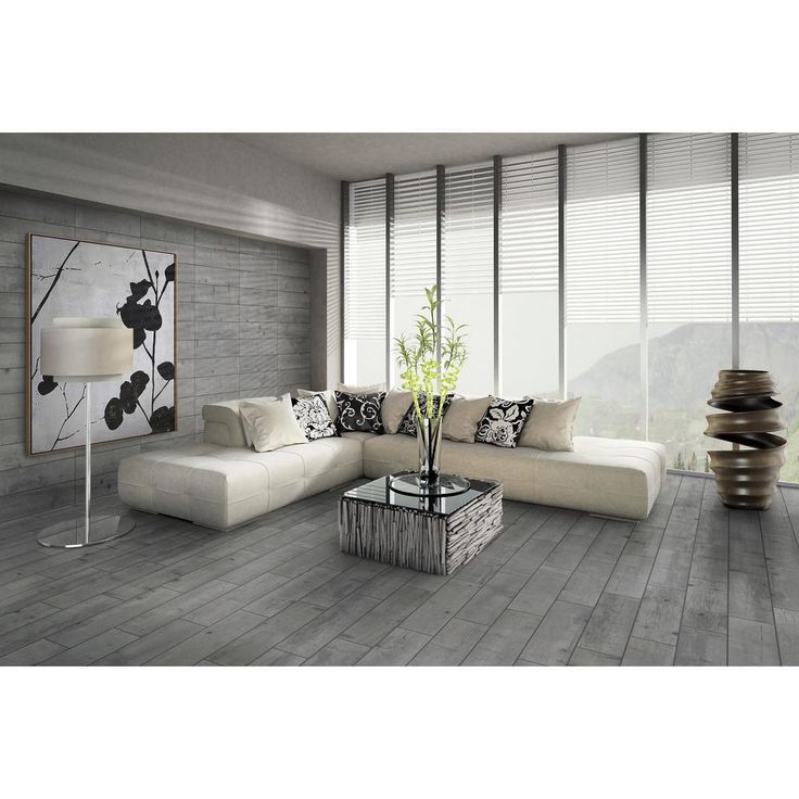 Florida Tile Home Collection Timber Grey 6 in. x 24 in. Porcelain Floor and Wall Tile (14 sq. ft. / case)