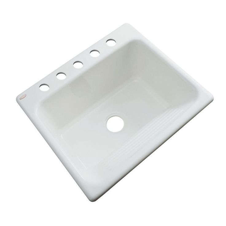 Kensington Drop-In Acrylic 25 in. 5-Hole Single Bowl Utility Sink in Black
