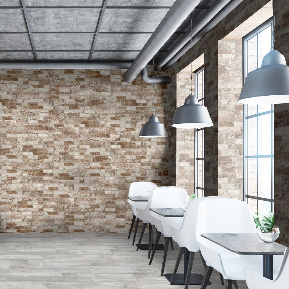 White Washed Brick 6 in. x 24 in. Textured Porcelain Floor and Wall Tile (14 sq. ft./Case) - Super Arbor
