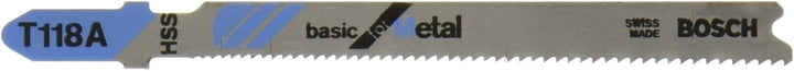 Bosch 5-Pack 3-5/8-in T-Shank High-Speed Steel Jigsaw Blade, T118A, 17–24 TPI