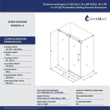 DreamLine Enigma-X 32 1/2 in. D x 48 3/8 in. W x 76 in. H Frameless Corner Sliding Shower Enclosure, Brushed Stainless Steel