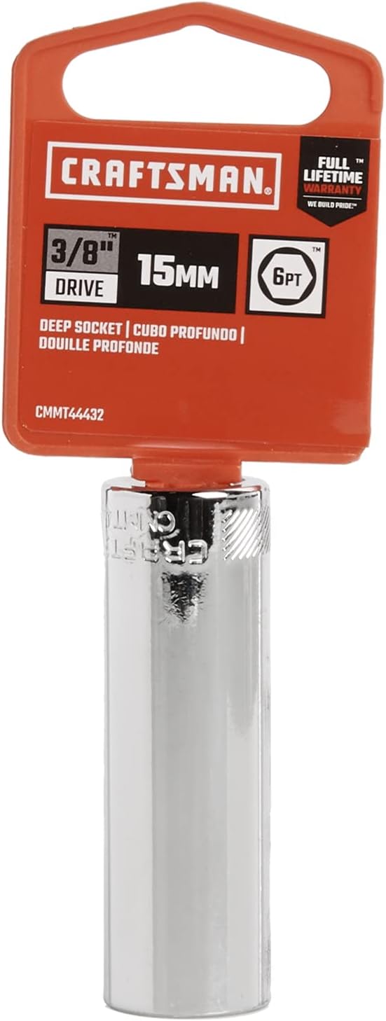 CRAFTSMAN Metric 3/8-in Drive 6-Point 15mm Deep Socket