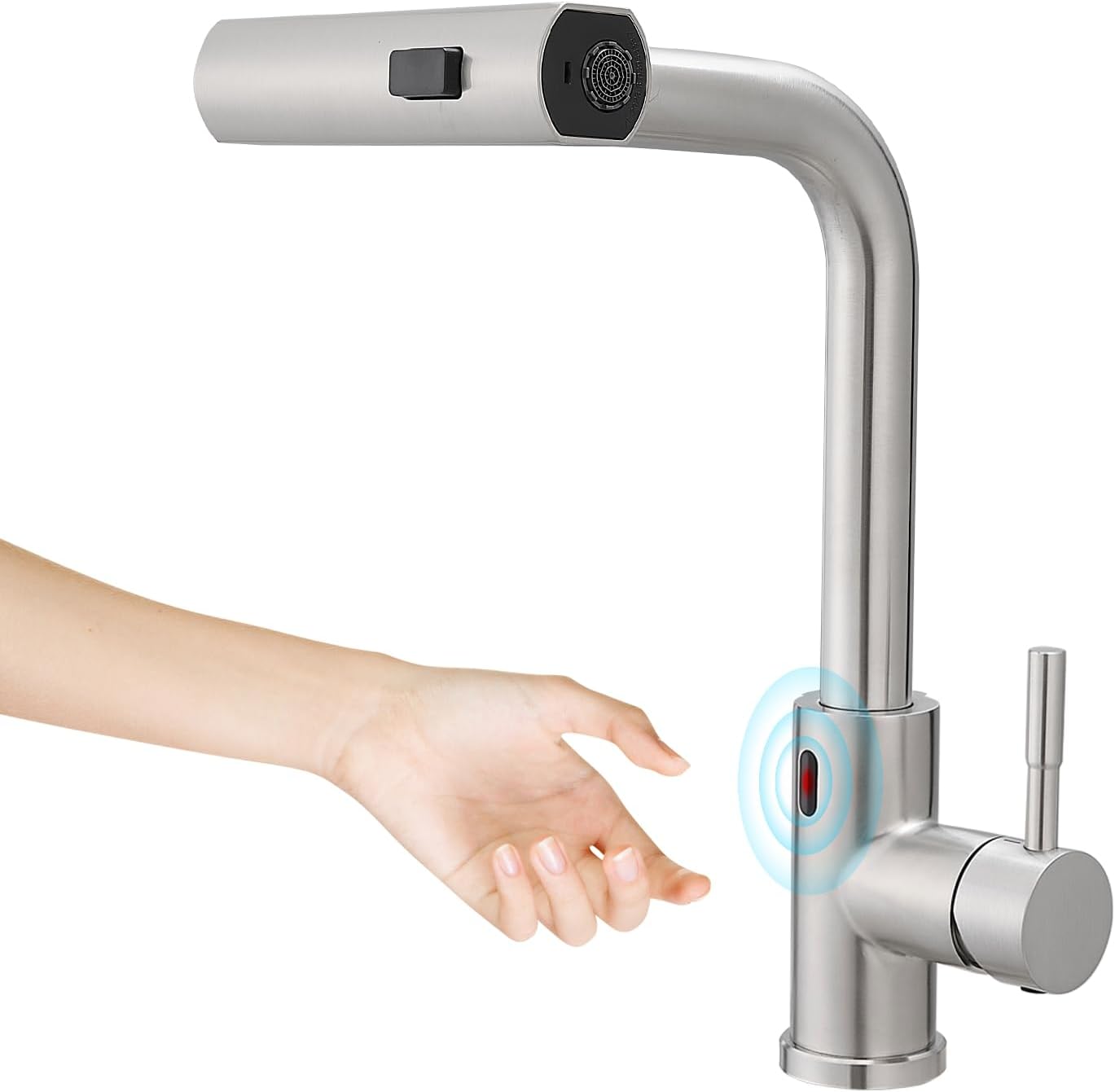 Cenosa Touchless Kitchen Faucet with Motion Sensor and Pull Down Sprayer, Brushed Nickel