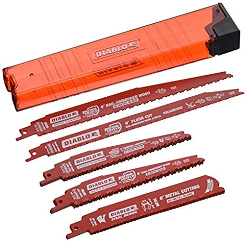 Diablo Bi-Metal Reciprocating Saw Blade Set for Nail-Embedded Wood, Plastic, Metal & Demolition 14/SET