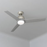 Hunter Advocate WiFi-Enabled DC Motor 54-in Matte Nickel Indoor Smart Ceiling Fan with Remote, Integrated LED Light (4-Blade)