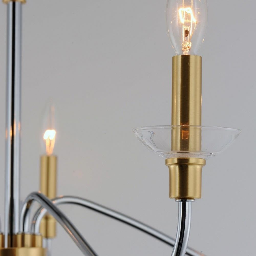 Maxim Lighting Clarion 5-Light Polished Chrome/Satin Brass Chandelier, 32 in.
