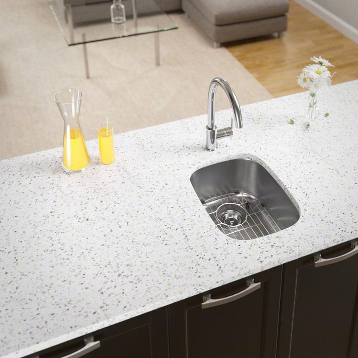 All-in-One Undermount Stainless Steel 15 in. Single Bowl Bar Sink